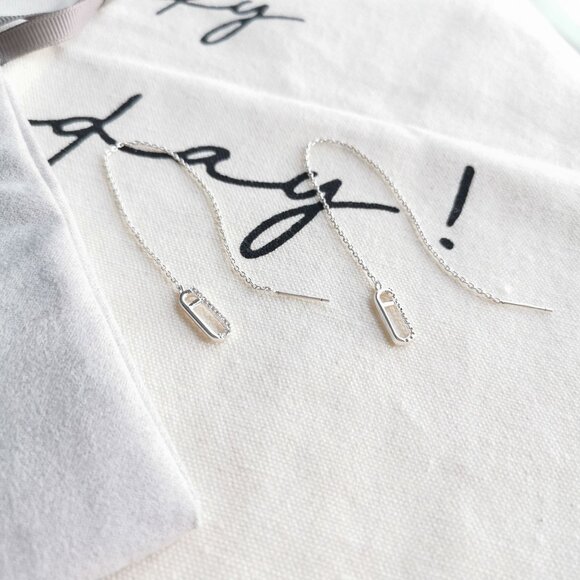 Alicia Bonnie Thread Earrings - Haley - Silver - Picture 3 of 3